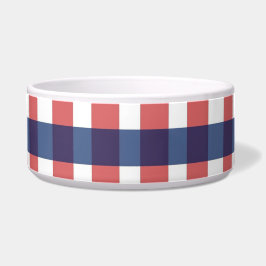 Tigela Xadrez Red White e Blue Gingham