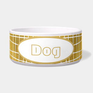 Tigela YO LUSH Logotipo do luxuoso fan de ouro Pet Name