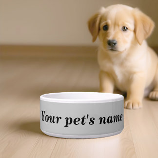 Tigela Your Dog’s Name With Gray Background on Pet Bowl