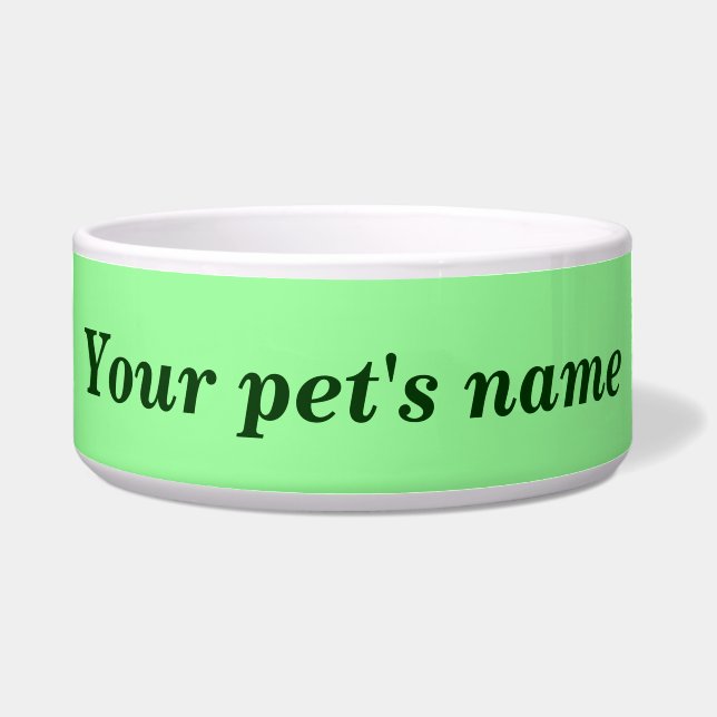 Tigela Your Pet’s Name With Light Green Background on Pet (Frente)