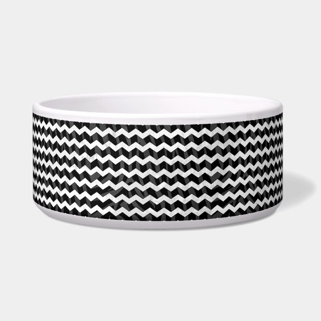 Tigela Zebra Black e Cinza Chevron (Direita)