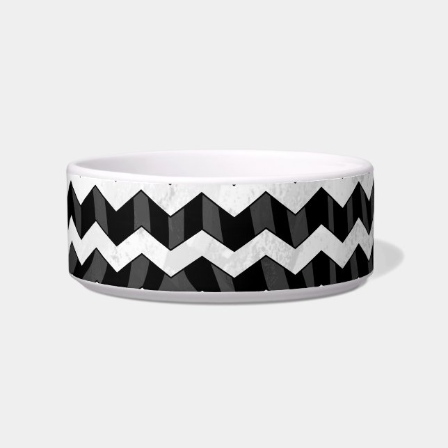 Tigela Zebra Black e Cinza Chevron (Direita)