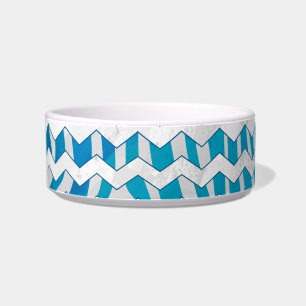 Tigela Zebra Blue e White Chevron