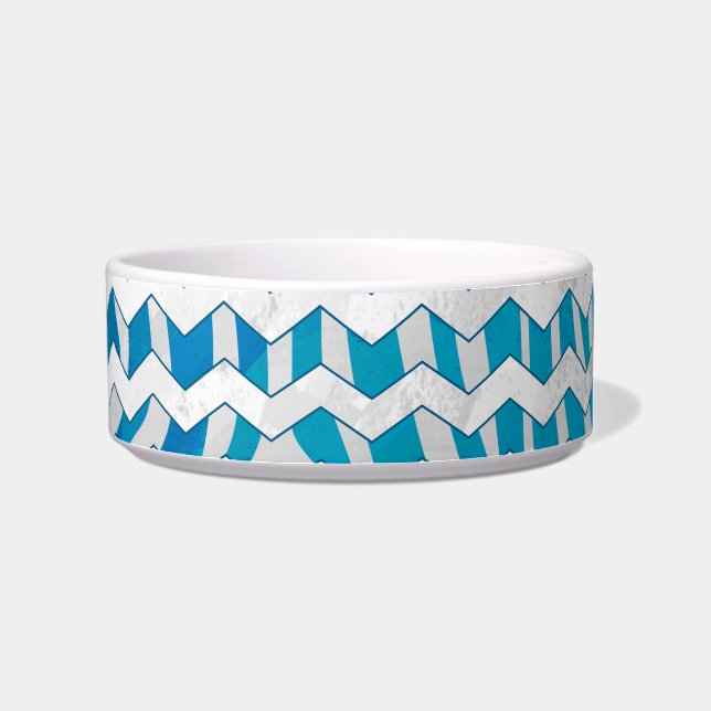 Tigela Zebra Blue e White Chevron (Direita)