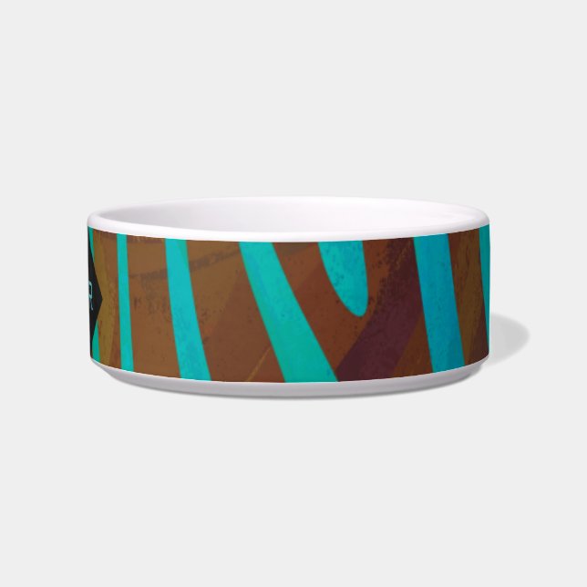 Tigela Zebra Brown e Teal com Monograma (Direita)