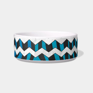 Tigela Zebra Chevron Preto e Azul