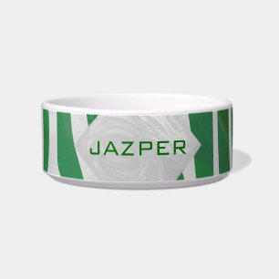Tigela Zebra Monograma Impressão verde e branco