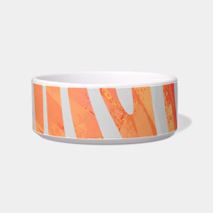 Tigela Zebra Orange e Impressão branca