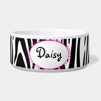 Tigela Zebra Stripes com Nome Personalizado