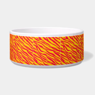 Tigela Zebra vermelha e laranja riscada