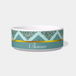 Tigela ZigZag de Teal Glitter