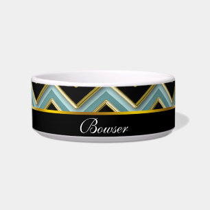 Tigela ZigZag preto-e-Dourado