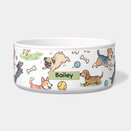 Tigelas de Alimentação para Cães Fofos Brincando e