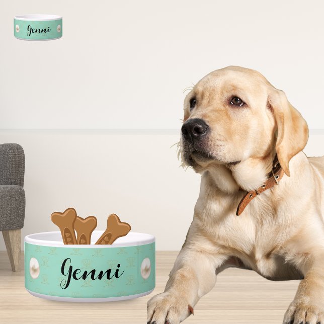 Tigelas de Cerâmica Personalizadas para Animais de (Personalized Ceramic Pet Bowls Elegant & Large)