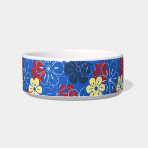 Tigelas havaianas para animais com chuva de flores