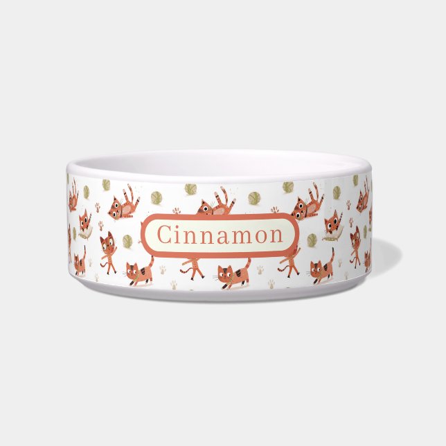 Tigelas Personalizadas para Gatinhos Ruivos Fofos (Frente)