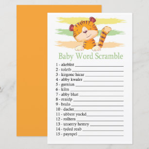Tiger Baby word scramble game