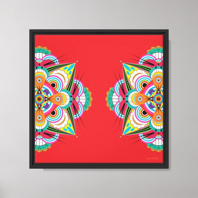Tiger Dragon Mandala 12x12 Canvas Giclée (Frente)