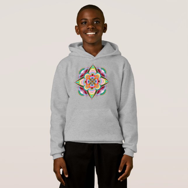 Tiger Dragon Mandala Kids Unisex Pullover Hoodie (Frente Completa)