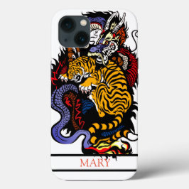 TIGER e NOME PERSONALIZADO DO DRAGON/iPhone / iPad