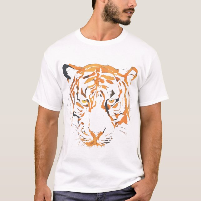 Tiger Face T-Shirt - Camisa De Gráfico Selvagem De (Frente)