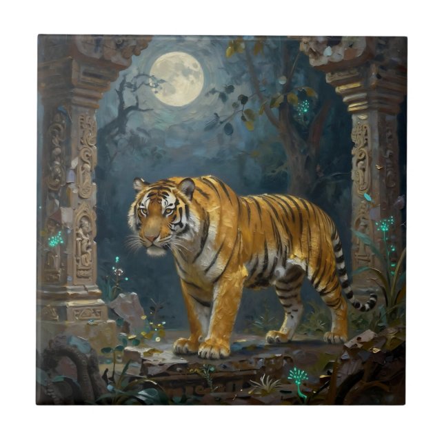 Tiger in Ancient Dunes under the Full Moon (Frente)