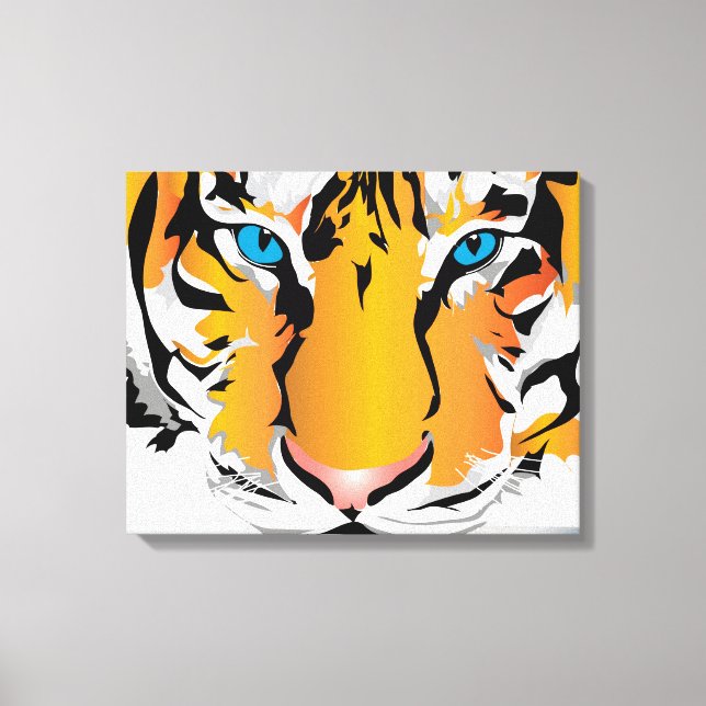 TIGER NA LARANJA DE CANVAS 20 "x 16" (Frente)