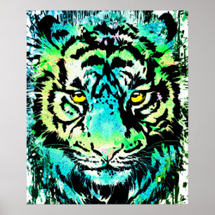 Tiger Poster Art - Olhos Coloridos