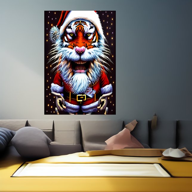 Tiger Santa Claus | AI Art Poster (Criador carregado)