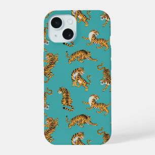 Tiger sobre o padrão do Teal