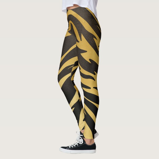 Tiger Stripe Impressão Leggings (Esquerda)
