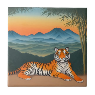 Tiger Sunset Mountain Tiger