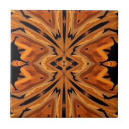 Tiger Tribal Modern Abstrato Art Ouro Laranja