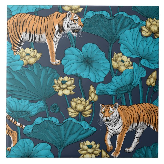 Tigers in the yellow lotus pond (Frente)