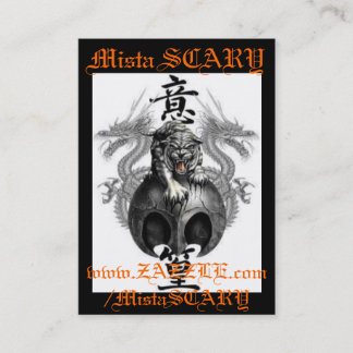 Tigre ASSUSTADOR de Mista & cartão de visita do