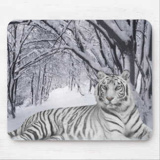 Tigre branco Mousepad do inverno
