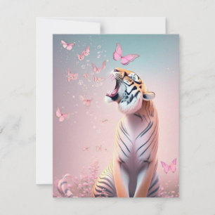 Tigre com borboletas