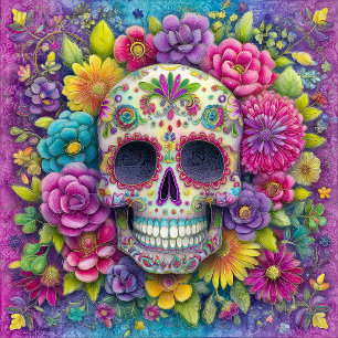 Tigre de Açúcar Calavera Dia dos Mortos Azulejo Ce