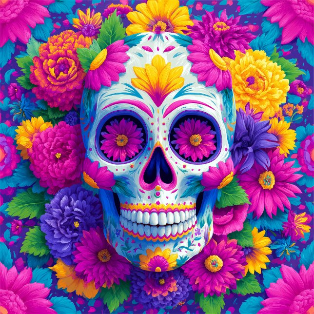 Tigre de Açúcar Calavera Dia dos Mortos Azulejo Ce (Criador carregado)