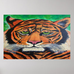 Tigre de Bengal que olha o desenho do poster