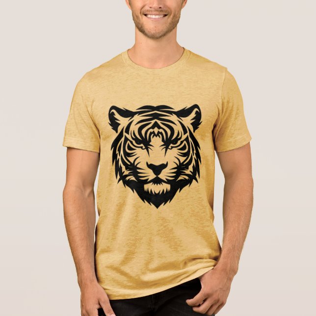 Tigre de cabeça minimalista preto moderno (Frente)
