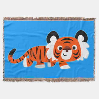 Tigre de cartoon bonito no cobertor de prowl