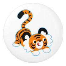 Tigre De Cartoon Bonito Pronto Para Jogar