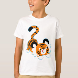 Tigre De Cartoon Bonito Pronto Para Tocar Camiseta
