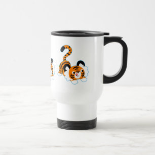 Tigre De Cartoon Bonito Pronto Para Tocar Caneca D