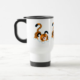 Tigre De Cartoon Bonito Pronto Para Tocar Caneca D
