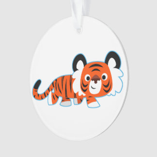 Tigre de Cartoon em Cute no Ornamento Acrílico Pro