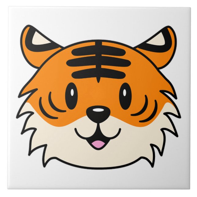 Tigre de Cartoon Sorridente (Frente)