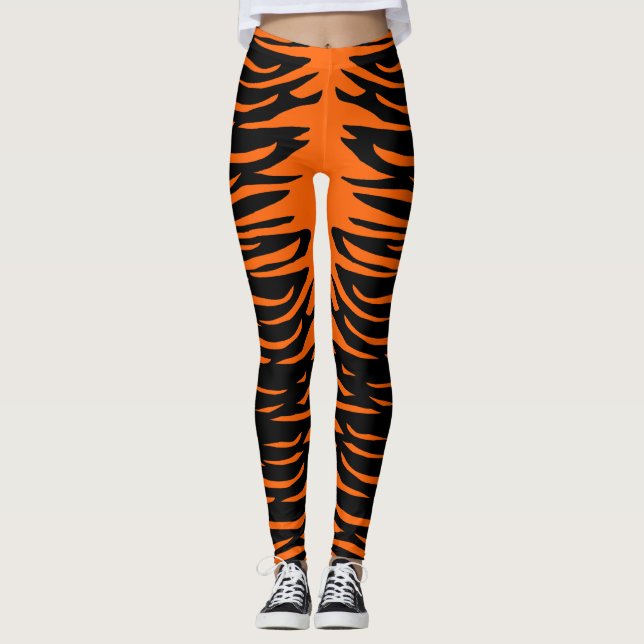 Tigre de Figurino de Halloween Tigre Leggings (Frente)