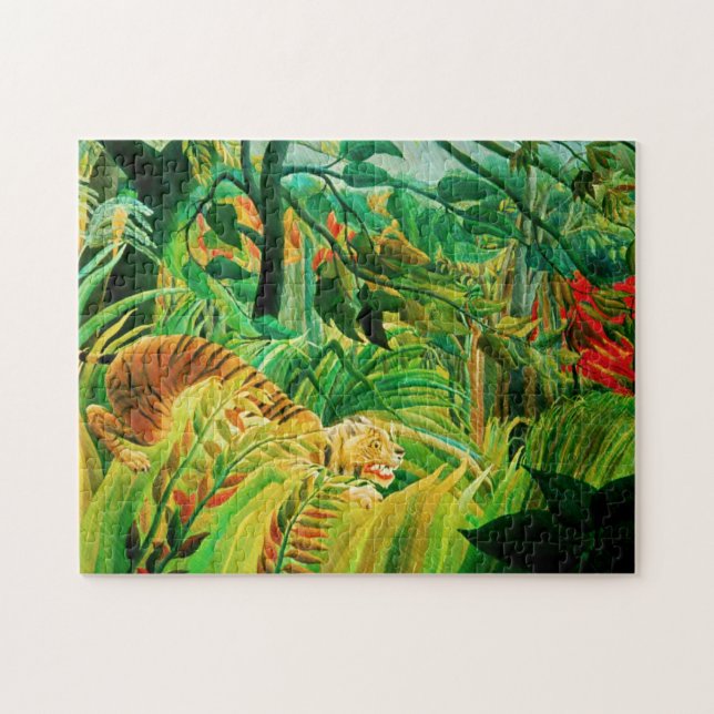 Tigre de Henri Rousseau em um quebra-cabeça (Horizontal)